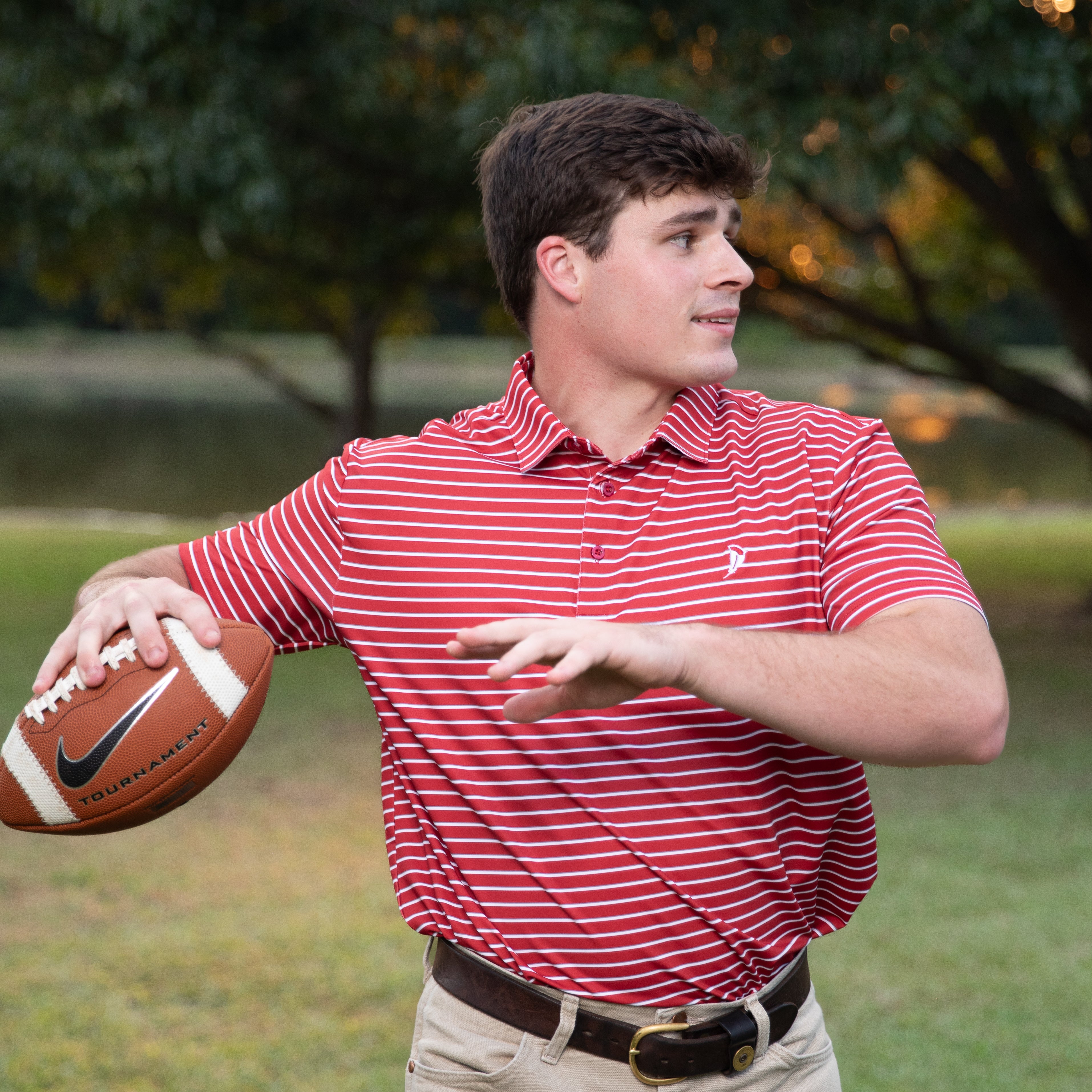 PB Performance Polo- Gameday Stripes Edition