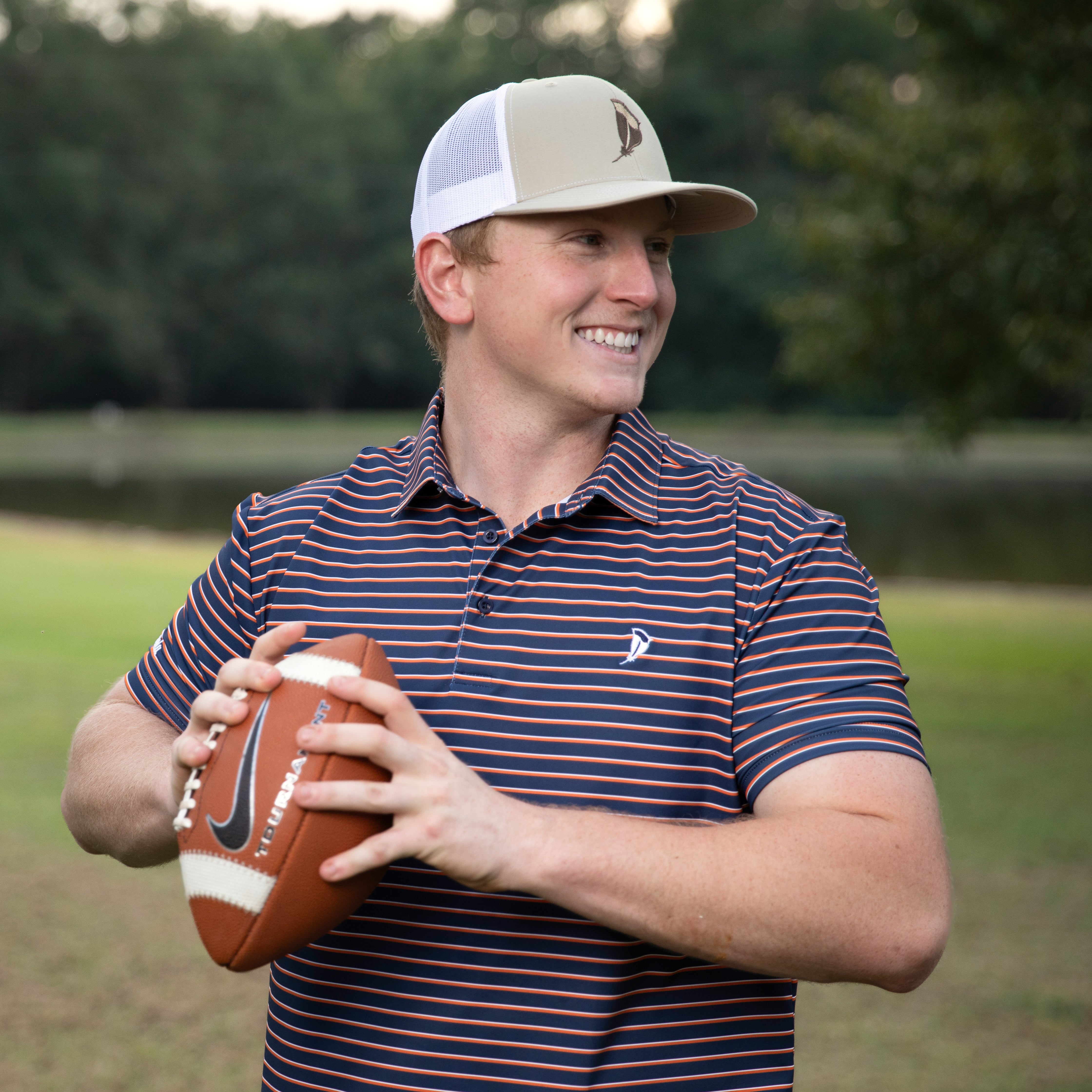 PB Performance Polo- Gameday Stripes Edition