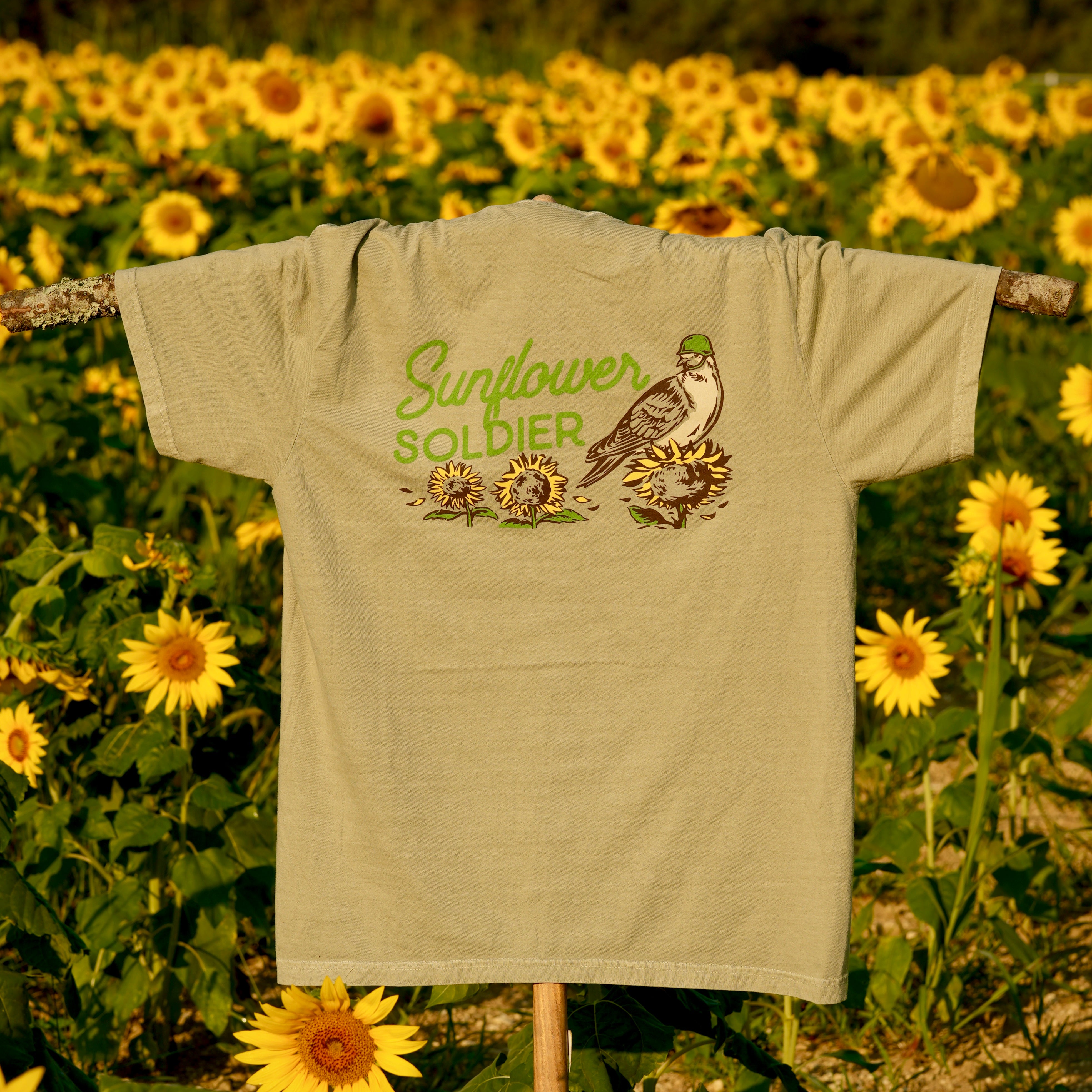 Sunflower Soldier - Comfort Colors Pocket Tee
