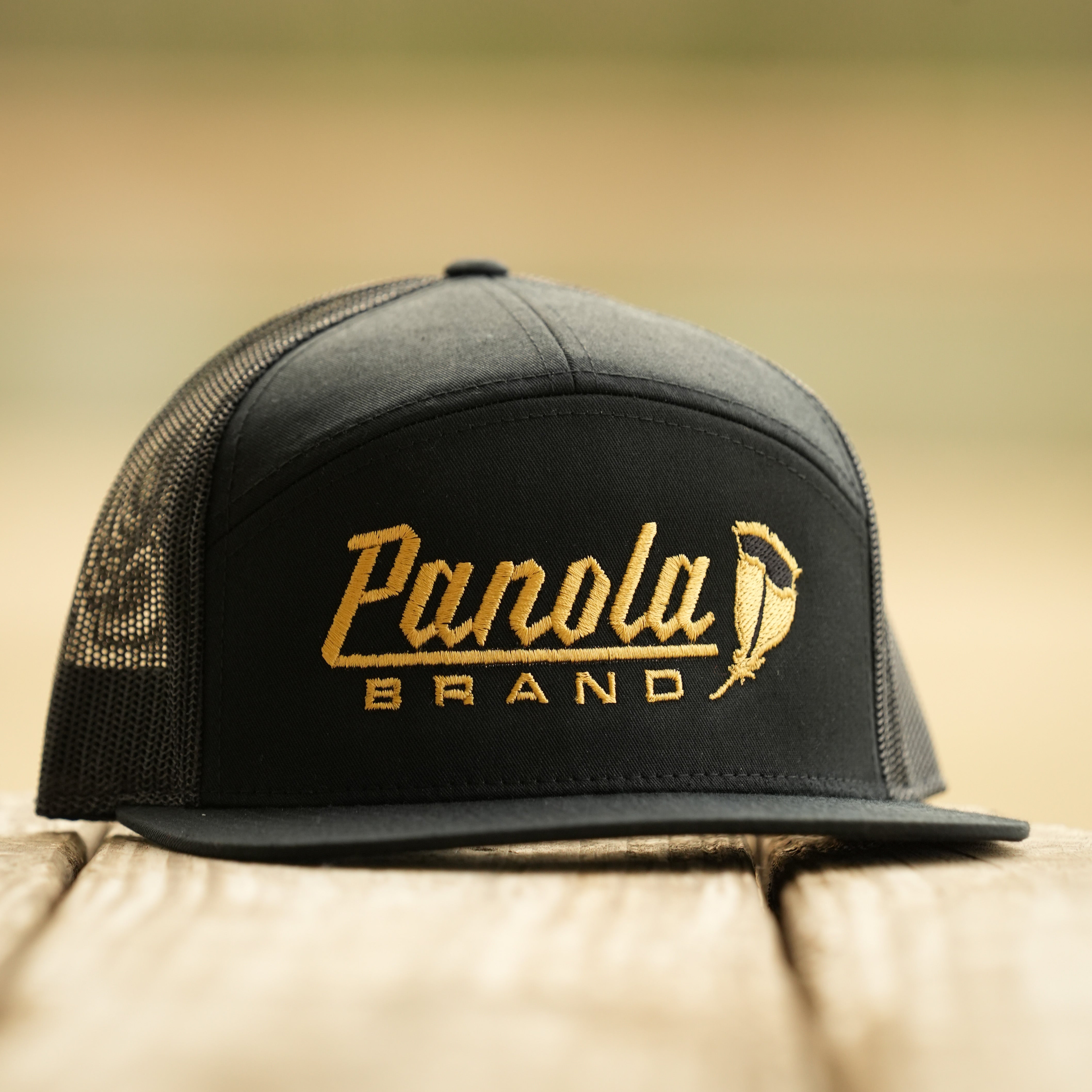 Panola Feather Logo 7-Panel Trucker Hat