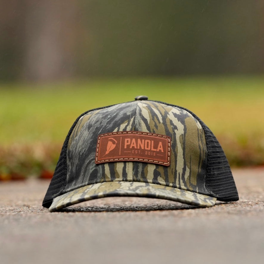 Leather Patch Camo Trucker Hat