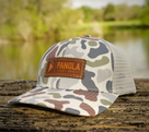 Leather Patch Camo Trucker Hat