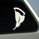Load image into Gallery viewer, White Feather 4&quot; Window Decal
