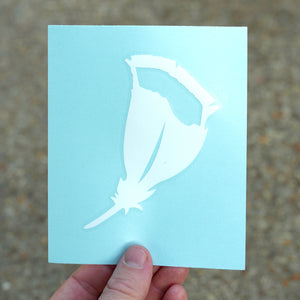 White Feather 4" Window Decal